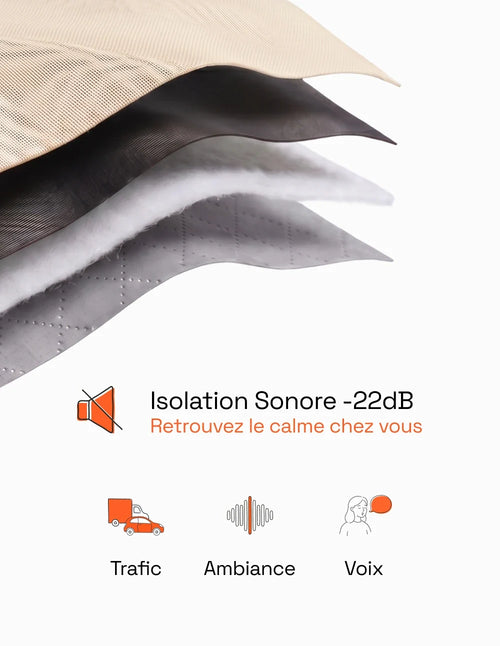 Rideau Anti-Bruit Phonique - Beige